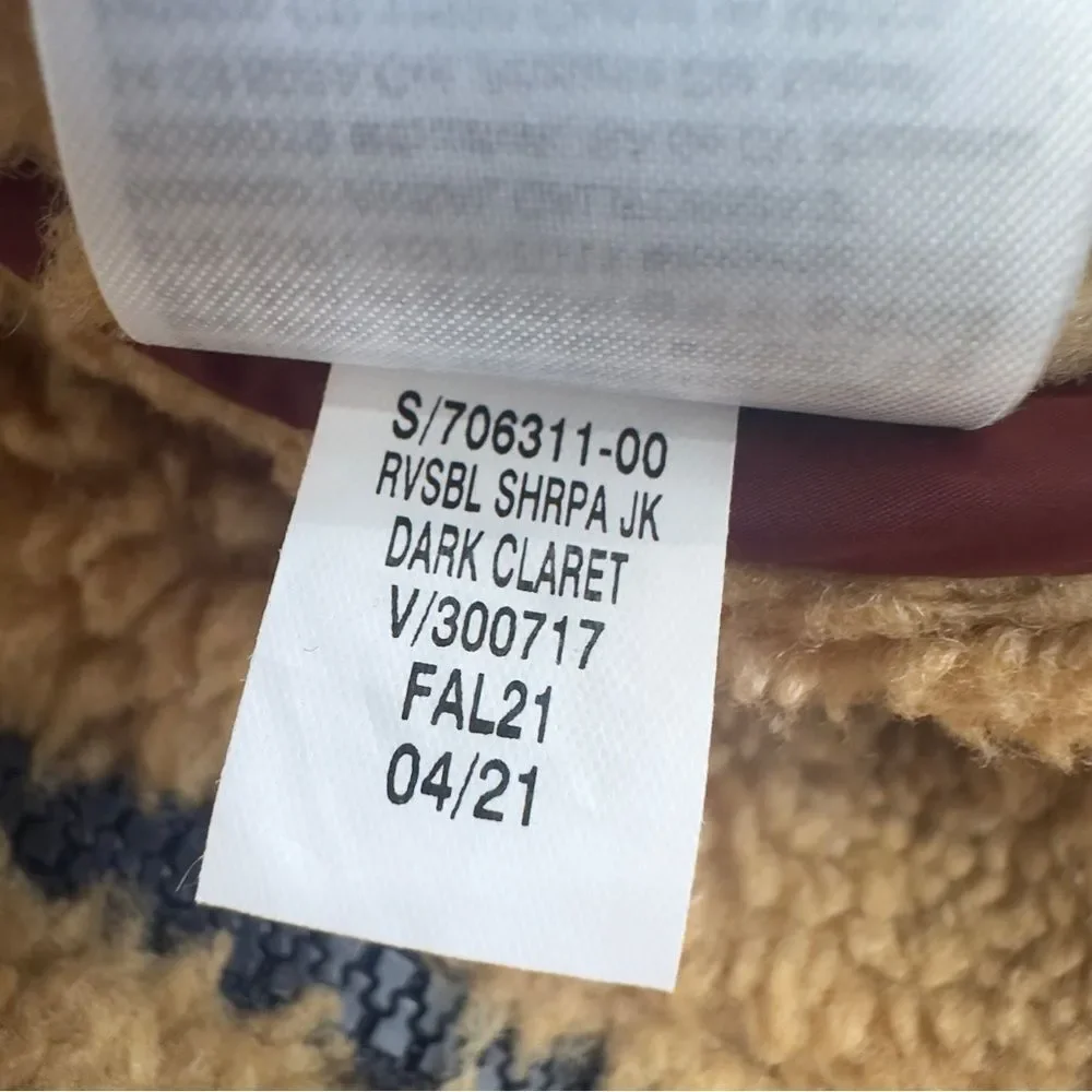 Gap Kids Reversible Puffer Sherpa Jacket Size 5 Years Brown Dark Claret